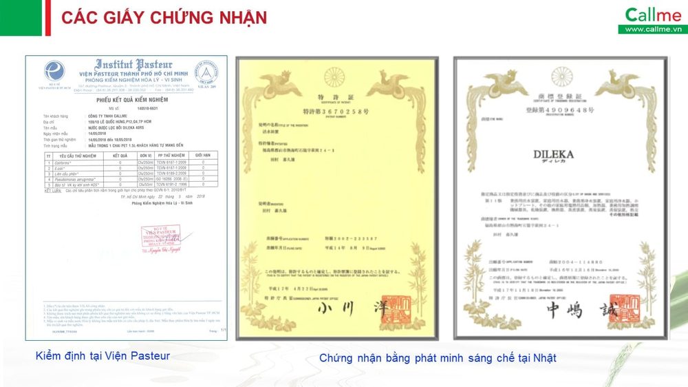 Chứng nhận Dileka